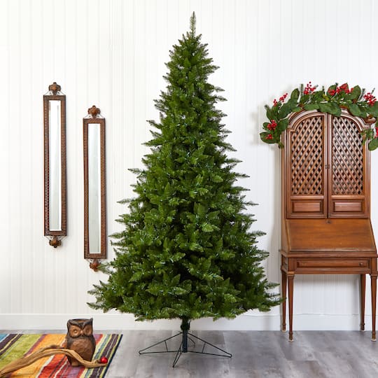 9ft. Pre-Lit Vermont Spruce Artificial Christmas Tree, Warm White LED Lights